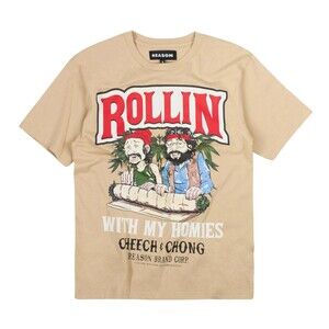 Reason Cheech & Chong T-Shirt Men’s L, XL Rollin with My Homies Khaki Tee